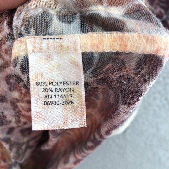 Christopher & Banks Top Womens Large Multicolor 3/4 Sleeve Boho Perforated NWT - Picture 6 of 10